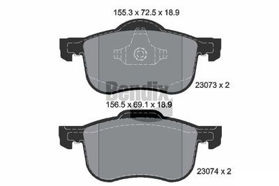 BPD1445 BENDIX Braking Комплект тормозных колодок, дисковый тормоз