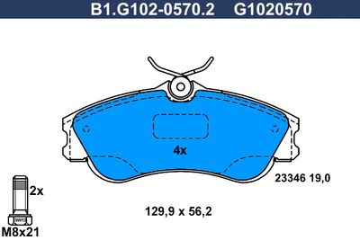 B1G10205702 GALFER Комплект тормозных колодок, дисковый тормоз