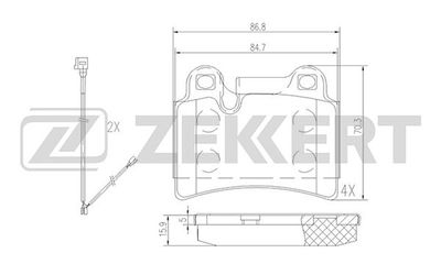 BS2451 ZEKKERT Комплект тормозных колодок, дисковый тормоз