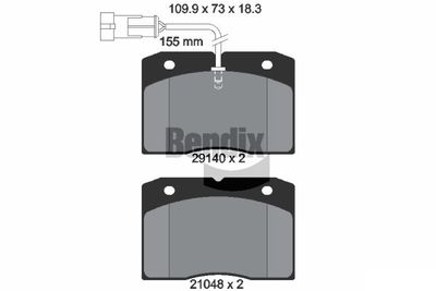 BPD2289 BENDIX Braking Комплект тормозных колодок, дисковый тормоз