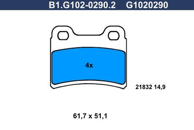 B1G10202902 GALFER Комплект тормозных колодок, дисковый тормоз