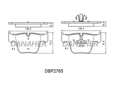 DBP2765 DANAHER Комплект тормозных колодок, дисковый тормоз