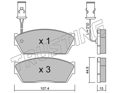0561 TRUSTING Комплект тормозных колодок, дисковый тормоз