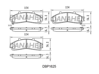 DBP1625 DANAHER Комплект тормозных колодок, дисковый тормоз