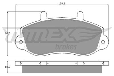TX1301 TOMEX Brakes Комплект тормозных колодок, дисковый тормоз