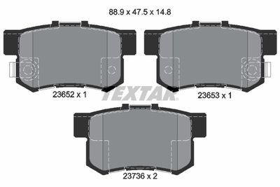 2365201 TEXTAR Комплект тормозных колодок, дисковый тормоз