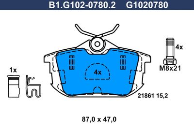 B1G10207802 GALFER Комплект тормозных колодок, дисковый тормоз