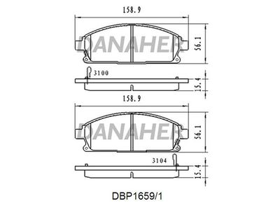 DBP16591 DANAHER Комплект тормозных колодок, дисковый тормоз