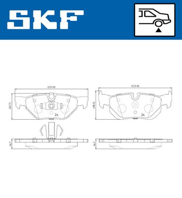VKBP90181 SKF Комплект тормозных колодок, дисковый тормоз