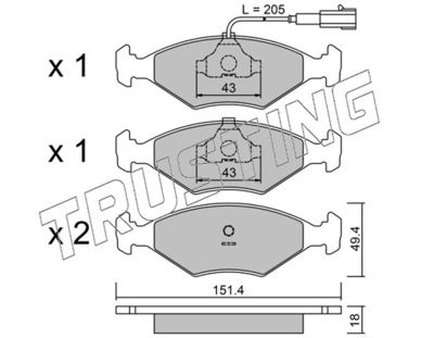 0594 TRUSTING Комплект тормозных колодок, дисковый тормоз