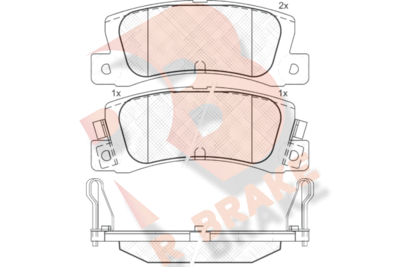 RB0612071 R BRAKE Комплект тормозных колодок, дисковый тормоз