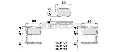 AB0076 BRAXIS Комплект тормозных колодок, дисковый тормоз