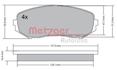 1170357 METZGER Комплект тормозных колодок, дисковый тормоз