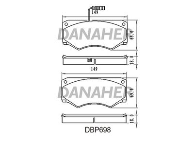 DBP698 DANAHER Комплект тормозных колодок, дисковый тормоз