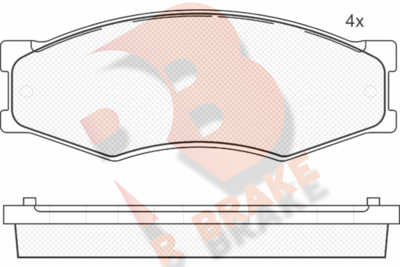 RB0526087 R BRAKE Комплект тормозных колодок, дисковый тормоз