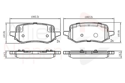 ADB02741 COMLINE Комплект тормозных колодок, дисковый тормоз