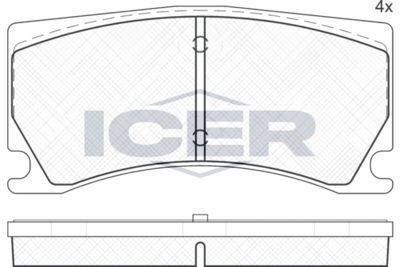 182041 ICER Комплект тормозных колодок, дисковый тормоз