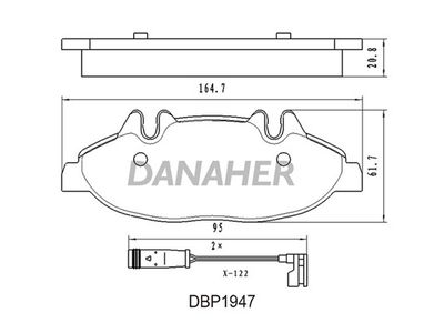 DBP1947 DANAHER Комплект тормозных колодок, дисковый тормоз