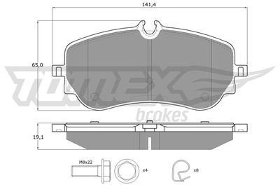 TX1914 TOMEX Brakes Комплект тормозных колодок, дисковый тормоз