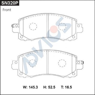 SN320P ADVICS Комплект тормозных колодок, дисковый тормоз