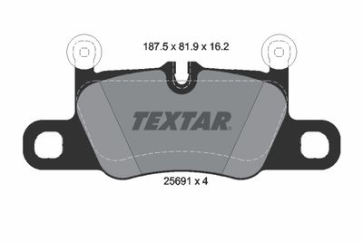 2569101 TEXTAR Комплект тормозных колодок, дисковый тормоз