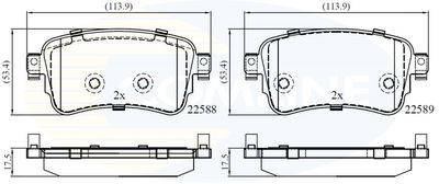 CBP02351 COMLINE Комплект тормозных колодок, дисковый тормоз