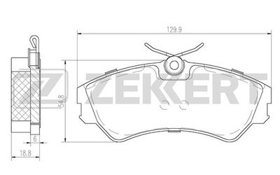 BS2997 ZEKKERT Комплект тормозных колодок, дисковый тормоз