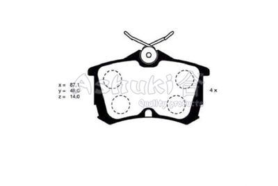 H02621 ASHUKI by Palidium Комплект тормозных колодок, дисковый тормоз
