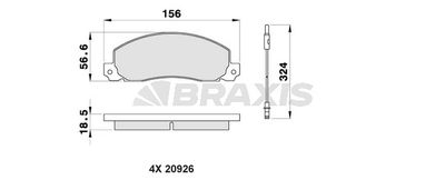 AB0200 BRAXIS Комплект тормозных колодок, дисковый тормоз