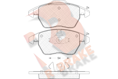 RB1637 R BRAKE Комплект тормозных колодок, дисковый тормоз