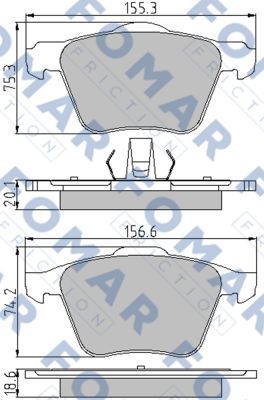 FO846481 FOMAR Friction Комплект тормозных колодок, дисковый тормоз