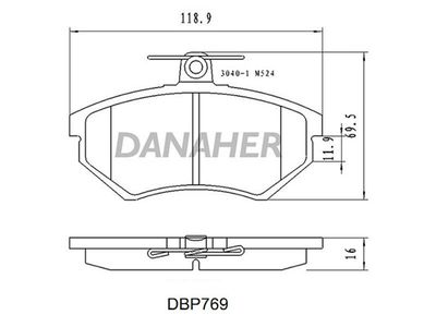 DBP769 DANAHER Комплект тормозных колодок, дисковый тормоз