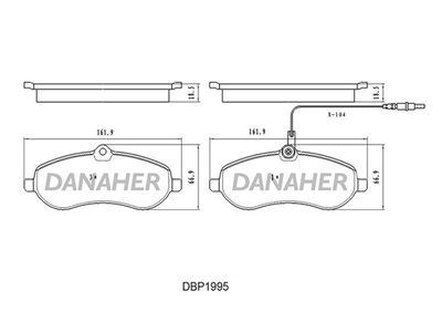 DBP1995 DANAHER Комплект тормозных колодок, дисковый тормоз