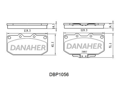 DBP1056 DANAHER Комплект тормозных колодок, дисковый тормоз