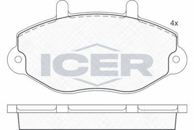 140897 ICER Комплект тормозных колодок, дисковый тормоз