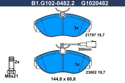 B1G10204822 GALFER Комплект тормозных колодок, дисковый тормоз