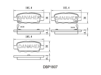 DBP1807 DANAHER Комплект тормозных колодок, дисковый тормоз