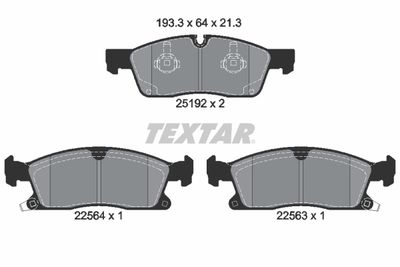 2519207 TEXTAR Комплект тормозных колодок, дисковый тормоз