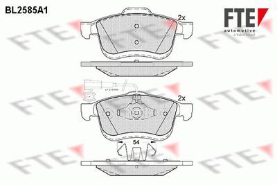 BL2585A1 FTE Комплект тормозных колодок, дисковый тормоз