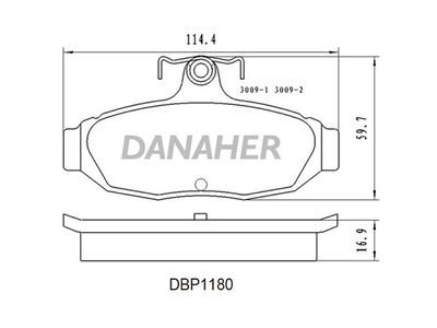 DBP1180 DANAHER Комплект тормозных колодок, дисковый тормоз