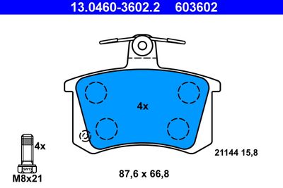 13046036022 ATE Комплект тормозных колодок, дисковый тормоз