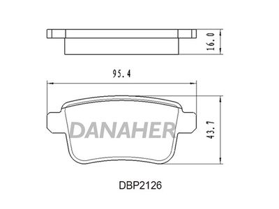 DBP2126 DANAHER Комплект тормозных колодок, дисковый тормоз