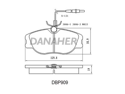 DBP909 DANAHER Комплект тормозных колодок, дисковый тормоз