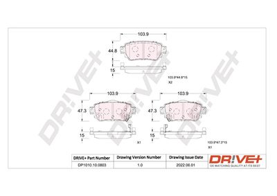 DP1010100803 Dr!ve+ Комплект тормозных колодок, дисковый тормоз
