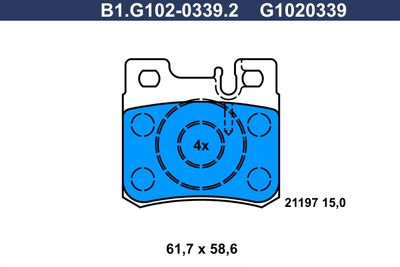 B1G10203392 GALFER Комплект тормозных колодок, дисковый тормоз