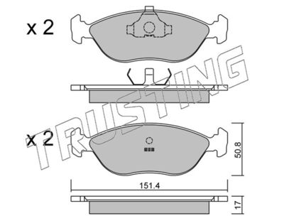 1280 TRUSTING Комплект тормозных колодок, дисковый тормоз