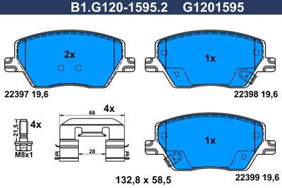 B1G12015952 GALFER Комплект тормозных колодок, дисковый тормоз