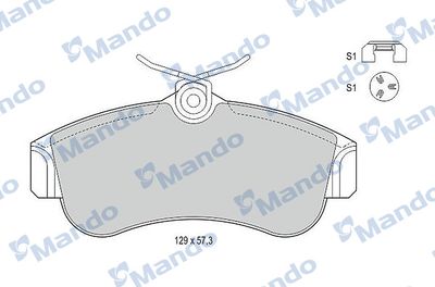 MBF015726 MANDO Комплект тормозных колодок, дисковый тормоз