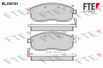 BL2567A1 FTE Комплект тормозных колодок, дисковый тормоз