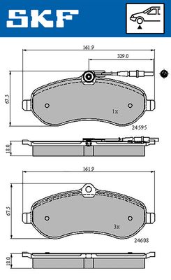 VKBP80048E SKF Комплект тормозных колодок, дисковый тормоз